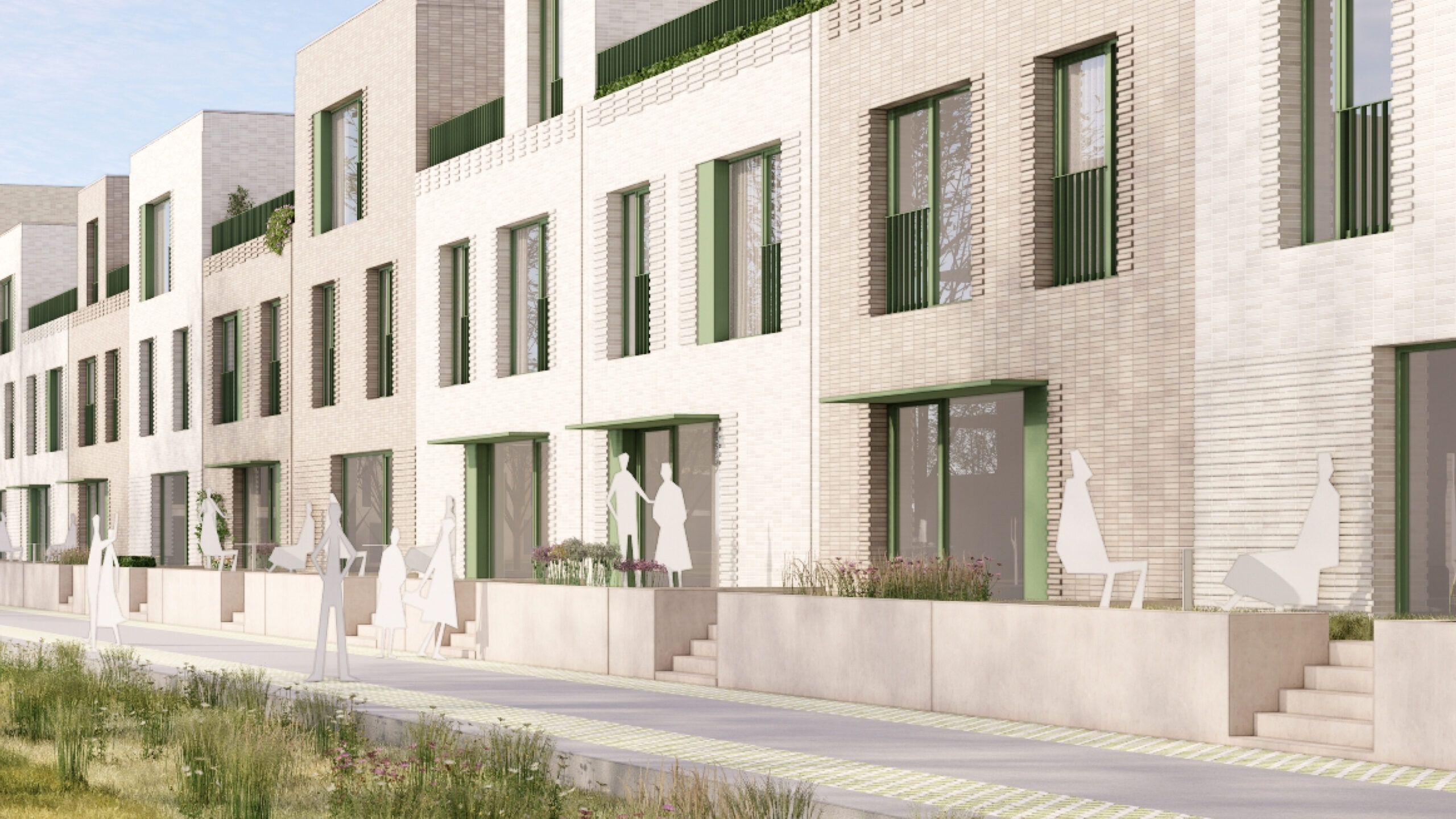 Frame 7 De woningen van de derde fase van het woonproject Komet in Mechelen